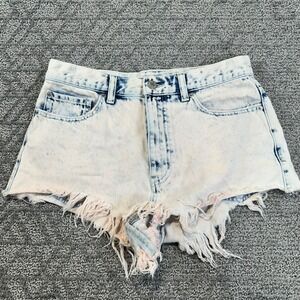 BDG‎ Acid Wash Denim Jean Shorts Distressed Frayed High Waist